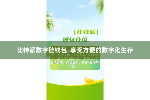 比特派数字链钱包  享受方便的数字化生存