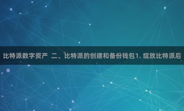 比特派数字资产  二、比特派的创建和备份钱包1. 绽放比特派后