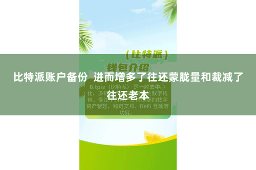 比特派账户备份  进而增多了往还蒙胧量和裁减了往还老本