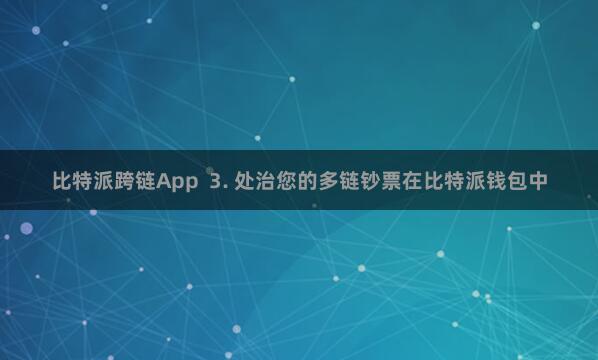 比特派跨链App  3. 处治您的多链钞票在比特派钱包中